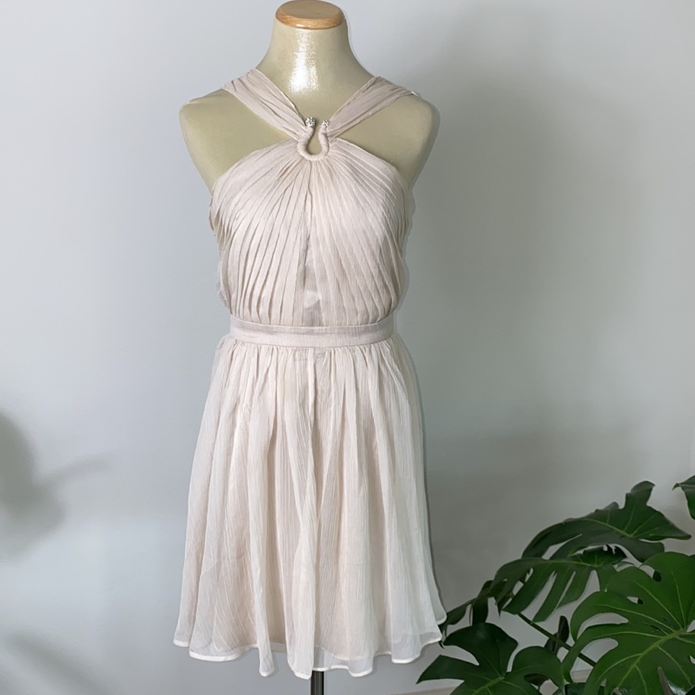 Elegant Cream Halter Dress
